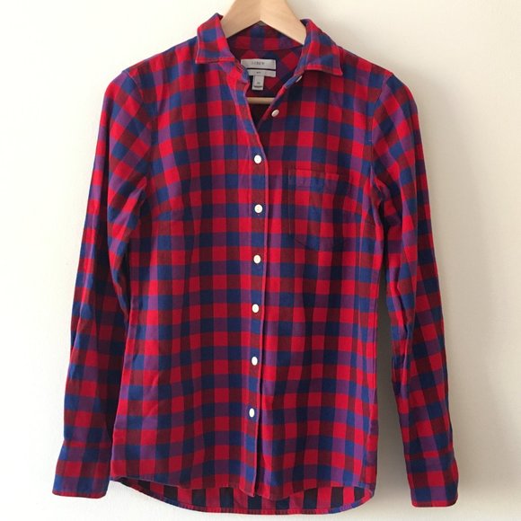 SOLD J Crew flannel check shirt - Picture 2 of 9